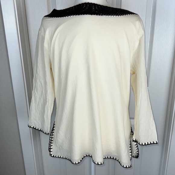 Chadwick’s Embroidered Crochet Tunic Scoop Neck Boho Resort Wear Top - Picture 4 of 14